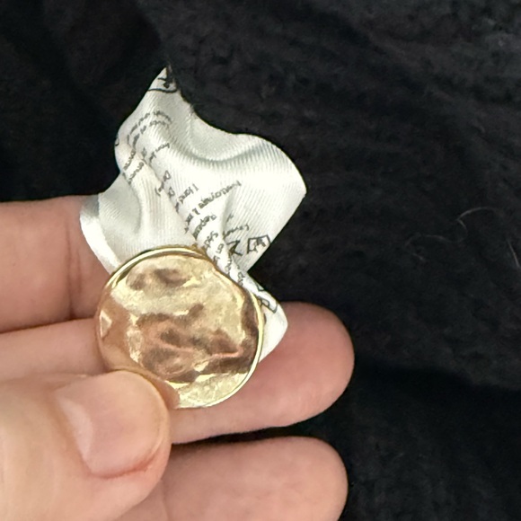 Sezane Black Long Sleeve Dress with Gold Buttons - Picture 16 of 16